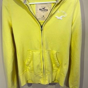 yellow Hollister zip up